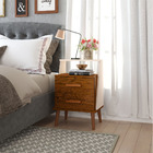 Mesa De Cabeceira Retrô 2 Gavetas Pés Palito Arizona  Freijó