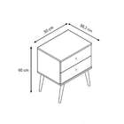 Mesa De Cabeceira Retro 2 Gavetas - Vermelho - Movelbento