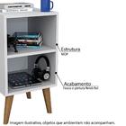 Mesa de Cabeceira Retro 2 Nichos - Branco