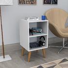 Mesa de Cabeceira Retro 2 Nichos - Branco