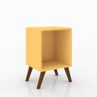 Mesa De Cabeceira Retrô 40 X 57 Cm Pés Palito Mdp Amarelo - C
