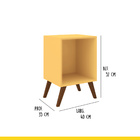 Mesa De Cabeceira Retrô 40 X 57 Cm Pés Palito Mdp Amarelo - C