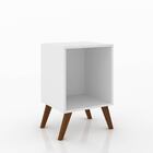 Mesa De Cabeceira Retrô 40 X 57 X 35 Cm Pés Palito Mdp Branco