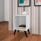 Mesa De Cabeceira Retrô 40 X 57 X 35 Cm Pés Palito Mdp Branco