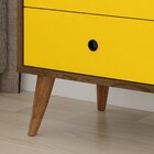 Mesa de Cabeceira Retrô  Domus - Malbec / Amarelo - Rpm Móveis
