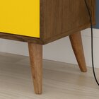 Mesa de Cabeceira Retrô  Domus - Malbec / Amarelo - Rpm Móveis