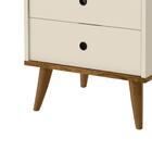 Mesa de Cabeceira Retrô  Domus - Off White / Freijo - Rpm Móv