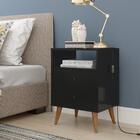 Mesa de Cabeceira Retrô  Domus - Preto - Rpm Móveis