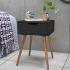 Mesa De Cabeceira Retrô  Preto