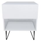 Mesa De Cabeceira Retrô Branca Hairpin Legs Gaveta Superior 1