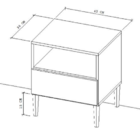 Mesa De Cabeceira Retrô Branca Pés Palito Gaveta Inferior Mdf