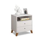 Mesa De Cabeceira Retro Branco Escocia