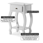 Mesa de Cabeceira Retrô Com 1 Gaveta E Prateleira Coração - M