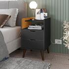 Mesa De Cabeceira Retrô Com 2 Gavetas 1 Nicho E Pés Palito De