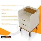 Mesa De Cabeceira Retrô Com 2 Gavetas 1 Nicho E Pés Palito De