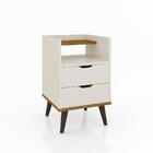 Mesa De Cabeceira Retrô Com 2 Gavetas 1 Nicho E Pés Palito De