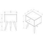 Mesa de Cabeceira Retrô Com Pés Palito - Branco