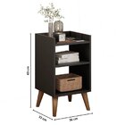 Mesa De Cabeceira Retrô Com Pés Palito Em Madeira Maciça Prat