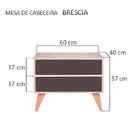 Mesa De Cabeceira Retrô Com Portas Bréscia Carvalho E Grafite