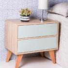 Mesa De Cabeceira Retrô Com Portas Bréscia Carvalho E Verde M