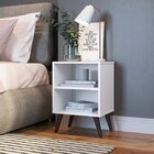 Mesa De Cabeceira Retrô Com Prateleira  Branco