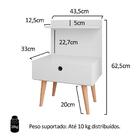 Mesa De Cabeceira Retrô Com Prateleira E Gaveta Nina - Branco