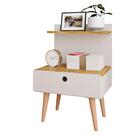 Mesa De Cabeceira Retrô Com Prateleira E Gaveta Nina - Off Wh