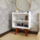 Mesa De Cabeceira Retrô Decore Pé Palito Multiuso