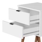 Mesa De Cabeceira Retrô Duas Gavetas Jb 1818 - Branco - Lojas