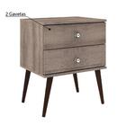 Mesa de Cabeceira Retrô Inovador Com 2 Gavetas - Rústico