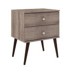 Mesa de Cabeceira Retrô Inovador Com 2 Gavetas - Rústico