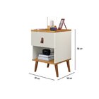 Mesa De Cabeceira Retrô Larissa Yescasa Off White/nature