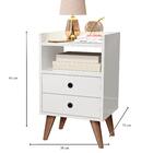 Mesa De Cabeceira Retrô Pés Palito - "drika" Cor - Branco - C