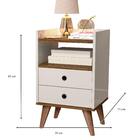 Mesa De Cabeceira Retrô Pés Palito - "drika" Cor - Off White