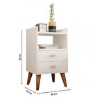 Mesa De Cabeceira Retrô Pés Palito Em Madeira Maciça 2 Gaveta