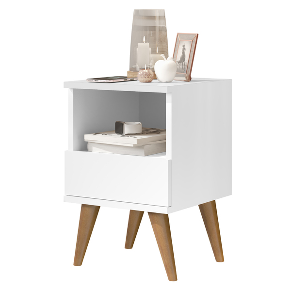 Mesa De Cabeceira Retrô Pés Palito Em Madeira Maciça - Pix -