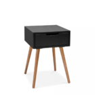 Mesa De Cabeceira Retrô Pés Palito Memphis Laqueado Preto