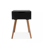 Mesa De Cabeceira Retrô Pés Palito Memphis Laqueado Preto