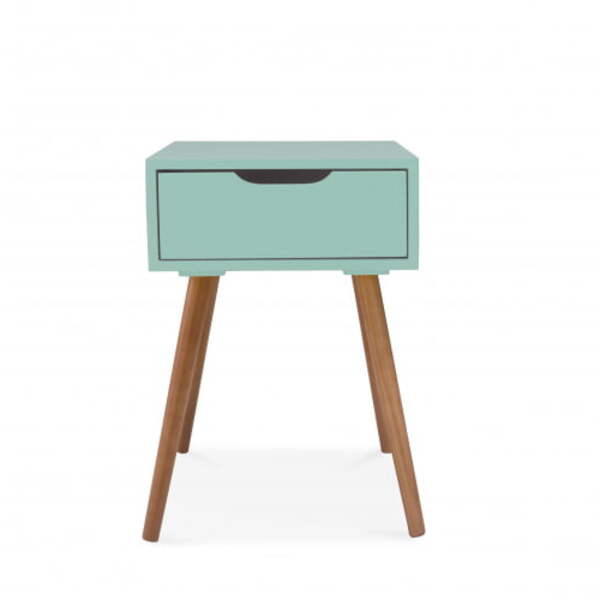 Mesa De Cabeceira Retrô Pés Palito Memphis Laqueado Verde