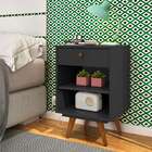 Mesa De Cabeceira Retrô Plus 1 Gv Preta