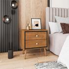 Mesa De Cabeceira Retro Porto Naturalle Preto Fosco