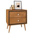 Mesa De Cabeceira Retro Porto Naturalle Preto Fosco