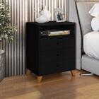 Mesa De Cabeceira Retro Preto Austria