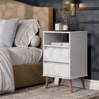 Mesa De Cabeceira Retrô Roma Branco - Ej Móveis