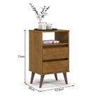 Mesa De Cabeceira Retrô Roma Freijó - Ej Móveis