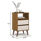 Mesa De Cabeceira Retrô Roma Freijó/off White - Ej Móveis