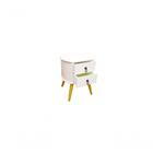 Mesa De Cabeceira Retro Rosa Em Madeira Laqueado B3