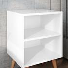 Mesa De Cabeceira Retrô Rpm Com Nicho - Branco - Rpm Móveis