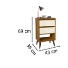 Mesa De Cabeceira Retrô Taurus Freijó/off White – Ej Móveis