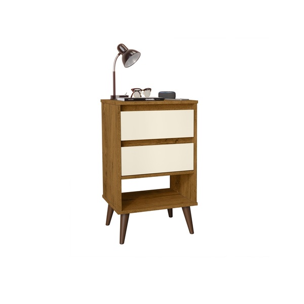Mesa De Cabeceira Retrô Taurus Freijó/off White – Ej Móveis